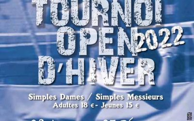 TOURNOI OPEN D’HIVER 2022 DE BOURGOIN-JALLIEU Du 29 Janvier au 27 Février 2022